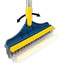 2 in 1 Floor Brush Scrub Brush- Adjustable V-Shaped Cleaning Brush Head 120° Rotating Bathroom Kitchen Floor Crevice Scrub Brush with Long Handle