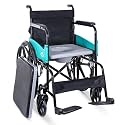 TryFit Foldable Travel Advance Wheelchair Lightweight Aluminium Alloy Frame Solid PU Tyres 12 Inch Rear Wheels 360° Front Rotation Breathable Mesh Seat Portable Wheelchair with Swing Footrest 110 Kg