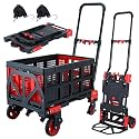 2 in 1 Folding Hand Truck Dolly with Basket,330LB Hand Cart Foldable