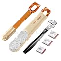 2-in-1 Foot File - Callus Shaver Skin Remover with 31 Blades - Stainless Steel Dual Sided Pedicure Feet Scrubber with Handle for Callus, Dry, Hard Dead Skin Removal - Heel Scraper Foot Care Tools
