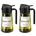 Olive Oil Sprayer for Cooking, 16oz Glass 2 in 1 Oil Dispenser Bottle