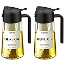 Olive Oil Sprayer for Cooking, 16oz Glass 2 in 1 Oil Dispenser Bottle