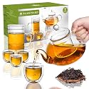 2-IN-1 Glass Tea Sets for Adults, Gifts for Tea Lovers