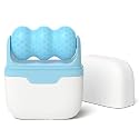 2-in-1 Ice Roller for Face and Body, Portable Massager with Storage Case, Blue and White