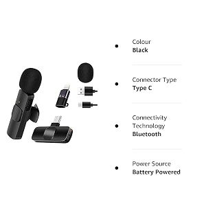 2 in 1 k8 wireless microphone digital mini portable recording clip mic with receiver for all type-c lightning mobile phones camera laptop vlogging mike