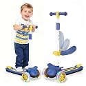 2 in 1 Kids Scooter with Removable Seat, Light up 3 Wheels Kick Scooter with 4 Adjustable Height Toddler Scooters Sit or Stand Ride for Boys &amp; Girls 2-10 Years Old