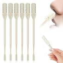 2-in-1 Manual Nose Hair Trimmer for Men and Women, 360 Rotating Dual-Sided Blade Trimmer for Home and Travel (Beige, 6 Pcs)