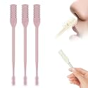 2-in-1 Manual Nose Hair Trimmer for Men and Women, 360 Rotating Dual-Sided Blade Trimmer for Home and Travel (Pink, 3 Pcs)