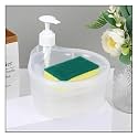 2 in 1 Multifunctional Plastic Liquid Soap Dispenser & Dish Washing Scrubber Sponge Holder