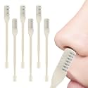 2 in 1 Nasal Hair Cutter, Double Sided Nose Hair Trimmer with 360° Rotating Blade Manual Nostril Hair Remover Tool for Men and Women Portable Nose Trimmer (Beige*6)