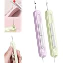 2 in 1 Needle Threader Seam Ripper, Stretchable Seam Rippers for Sewing, Thread Remover Tool for Hand Sewing, Knitting, Cross Stitch, Embroidery and Thread Removal，Purple+Green