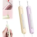 2 in 1 Needle Threader Seam Ripper, Stretchable Seam Rippers for Sewing, Thread Remover Tool for Hand Sewing, Knitting, Cross Stitch, Embroidery and Thread Removal，Purple+Yellow