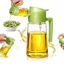 2 in 1 Oil Dispenser and Oil Sprayer 500 ML, Cooking Spray Bottle for Air Fryer, Glass Pourer for Kitchen, Sprayable and Pourable Glass Container, Olive Dispenser, Mist Sprayer (Multicolor)