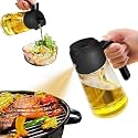 Zephorus 2 in 1 Olive Oil Dispenser Bottle - 16oz/470ml Premium Glass Oil Mister for Air Fryer, Salad, Frying, BBQ