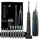 2-1 Oral Clean Kit- Water Dental flosser & Electric Toothbrush Combo- Brushing & Flossing- for Teeth Cleaning and Gum Health (Black)