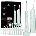 2-1 Oral Clean Kit- Water Dental flosser &amp; Electric Toothbrush Combo- Brushing &amp; Flossing- for Teeth Cleaning and Gum Health (Light Green)