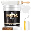 2 in 1 Rust Inhibitor Metal Primer Paint – 640OZ Gloss White Paint for Metal, Waterproof, Water-Based&Non-Toxic, Indoor/Outdoor for Door, Furniture, Railing, Fence, Gate, Trailer, Car, 820-970sq.ft