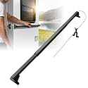 2-in-1 RV Screen Door Handle Grab Bar with Auto Closer, 21-34 in Adjustable Aluminum Cross Bar with Adjustable Tension, RV Screen Door Closer & Pull Handle for Camper Screen Doors & Travel Trailers