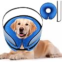 Inflatable Dog Cone Collar Alternative,Dog Collar After Surgery(Blue,M)