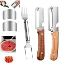 2-In-1 Stainless Steel Fruit Cutter Watermelon Fork Slicer Cutting Tool, Watermelon Fork Cutter for Home Party Camping Kitchen Gadget (Mixed)