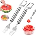 2-In-1 Stainless Steel Fruit Cutter ，2026 New Watermelon Fork Slicer Cutting Tool，Summer Watermelon Cutter Slicer Tool for Home Party Camping Kitchen Gadget (2Pcs)