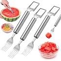 2-In-1 Stainless Steel Fruit Cutter ，2026 New Watermelon Fork Slicer Cutting Tool，Summer Watermelon Cutter Slicer Tool for Home Party Camping Kitchen Gadget (3Pcs)