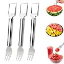 2-in-1 Stainless Steel Watermelon Slicer Cutter with Fruit Fork (3)
