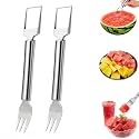 2-in-1 Stainless Steel Watermelon Slicer Cutter with Fruit Fork (2)