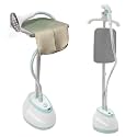2-in-1 Standing Garment Steamer for Clothes, 1.6L Steam Iron Fabric Steamer Suitable, Adjustable Height Standing Flat Hanging Ironing with Garment Hanger, Ironing Board (White)