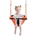 2 -in- 1 Toddler Swing. Swing Seat for Kids with Adjustable Ropes, for Kids Heavy Duty Rope Play Secure Children Swings Set, for Outdoor Indoor, Backyard. Upgrade Product (Orange)