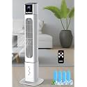 FASTRON 2 in 1 Tower Air Cooler & Bladeless Fan with Remote, 4L Tank + 4 Ice Packs, Digital Display & Touch Control, 3 Speed & 3 Modes, 12H Timer, Portable Cooler for Home, Office, 80W (4 Ltr)