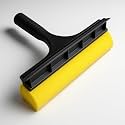 2-in-1 Window Washer with Rubber Blade and Sponge, Car and Window Cleaning Tool, Black and Yellow