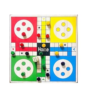 2 in 1 wooden ludo and snake ladder board game set for kids adults 12x12 inches