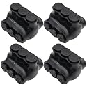 2-14 AWG Insulated 3 Port Inline Splice Connector Black Wire Connectors,Allen Hex 5/32" Insulated Cable Connectors Pre-Loaded Oxide Inhibitors,UL Listed(4pcs)
