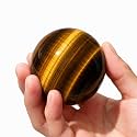 2-2.4 inch Natural Tiger's Eye Crystal Ball with Stand, Hand Polished Tiger Eye Stone Sphere, Healing Crystal Decorative Orb, Reiki Energy Stone Crafts, Feng Shui Home Ornament