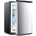 Electactic 2.2 Cu.ft Upright Freezer, Small Mini Freezer with Adjustable Thermostat, Removable Shelves, Reversible Single Door, for Bedroom/Home/Dorms/Apartment (Stainless Steel)