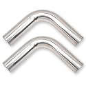 2.25 Inch 90 Degree DIY Custom Mandrel Exhaust Pipe Tube Pipe, T304 Stainless Steel, Universal Fit, 15.74 Inch End to End Length, 2.25'' OD Mandrel Bend Pipe 2PCS