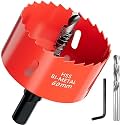 2-3/8 in. Bi-Metal Hole Saw with Arbor and Pilot Bit - Fast Cut Quality Hole Cutter Drill Bit for Wood, Plywood, Fiberglass, Plastic, Drywall, and Stainless Mild Sheet - 30mm Cutting Depth