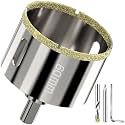 2-3/8 in. Hole Saw Diamond Drill Bit with Carbide Pilot Bit - Ideal Hole Cutter for Tile, Ceramic, Porcelain, Brick, Stone, Glass, Marble and Granite