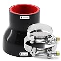 2 to 3 inches Straight Black Silicone Reducer Coupler with 2 T-Bolt Clamps 4 Layers of Polyester Reinforcement Suitable High Level Turbo Pipe