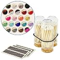 2" Matches in 3 Mini Glass Cloche Jars + Striker Stickers Included | 100 Matchsticks Color of Your Choice | Decorative Safety Matches w/a Dome Glass Holder | Gifts &amp; Home Decor by Thankful Greetings