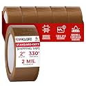 2" x 110 Yards Tan Packing Tape, 2.0 Mil Thick, Pack of 6 Rolls