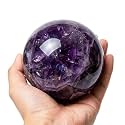 2.4-2.8" Amethyst Crystal Sphere with Stand Stone Craft Fengshui Home Decor