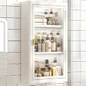 2-4 Layer Bathroom Medicine Cabinet Cosmetic Storage Locker Over The Toilet Storage Cabinet with 2 Acrylic Door 2/3/4 Tier Floating Cabinet Display Stand K(Size:A 40 * 14 * 71cm