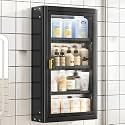 2-4 Layer Bathroom Medicine Cabinet Cosmetic Storage Locker Over The Toilet Storage Cabinet with 2 Acrylic Door 2/3/4 Tier Floating Cabinet Display Stand K(Size:B 30 * 14 * 71cm