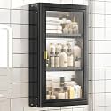 2-4 Layer Bathroom Medicine Cabinet Cosmetic Storage Locker Over The Toilet Storage Cabinet with 2 Acrylic Door 2/3/4 Tier Floating Cabinet Display Stand K(Size:A 40 * 14 * 71cm