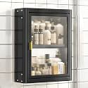 2-4 Layer Bathroom Medicine Cabinet Cosmetic Storage Locker Over The Toilet Storage Cabinet with 2 Acrylic Door 2/3/4 Tier Floating Cabinet Display Stand K(Size:40 * 14 * 51cm/1
