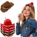 2/4 Pack Mini Cowgirl Hats Costume, 4.5''x2.5'' Halloween Felt Cowboy Hat