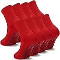 2/4 Pairs Kids Youth Grip Soccer Socks Cushioned Non Slip Athletic Sports Socks for Boys Girls Football Basketball