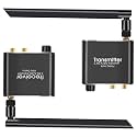 2.4G Wireless Audio Transmitter Receiver 50M 3.5mm R/L Audio Extender Long Range No Latency with Volume Control for DVD Soundbar Speaker